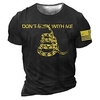 T shirt Tee Homme Unisexe 3D effet Imprimés Photos Serpent Lettre Col Ras du Cou Imprimer Manches Courtes Plein Air du"idien Vacances Standard Polyester Décontractée Designer Grand et grand miniinthebox
