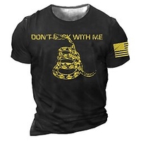 T shirt Tee Homme Unisexe 3D effet Imprimés Photos Serpent Lettre Col Ras du Cou Imprimer Manches Courtes Plein Air du"idien Vacances Standard Polyester Décontractée Designer Grand et grand miniinthebox