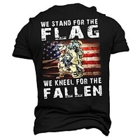 T shirt Tee Homme Unisexe 3D effet Imprimés Photos Soldier Drapeau National Col Ras du Cou Imprimer Manches Courtes Plein Air du"idien Vacances Standard Polyester Décontractée Designer Grand et miniinthebox