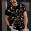 T shirt Tee Homme Unisexe 3D effet Imprimés Photos SPIDER Col Ras du Cou Imprimer Manches Courtes Plein Air du"idien Vacances Standard Polyester Décontractée Designer Grand et grand miniinthebox