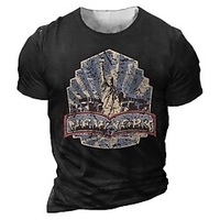 T shirt Tee Homme Unisexe 3D effet Imprimés Photos Statue Col Ras du Cou Imprimer Manches Courtes Plein Air du"idien Vacances Standard Polyester Décontractée Rétro Vintage Designer miniinthebox