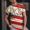 T shirt Tee Homme Unisexe 3D effet Rayé Imprimés Photos Col Ras du Cou Imprimer Manches Courtes Plein Air du"idien Vacances Standard Polyester Décontractée Designer Grand et grand miniinthebox