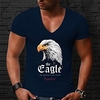 T shirt Tee Homme Unisexe Estampage à chaud Aigle Lettre Normal Col en V 1 pc Imprimer Manches Courtes Plein Air Décontractée du"idien Standard Mélange de Coton simple basique Décontractée miniinthebox