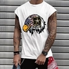 T shirt Tee Homme Unisexe Estampage à chaud Imprimés Photos Animal Col Ras du Cou Imprimer Sangles Plein Air du"idien Vacances Standard Mélange de Coton Décontractée Designer Grand et grand miniinthebox