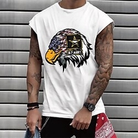 T shirt Tee Homme Unisexe Estampage à chaud Imprimés Photos Animal Col Ras du Cou Imprimer Sangles Plein Air du"idien Vacances Standard Mélange de Coton Décontractée Designer Grand et grand miniinthebox