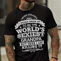T shirt Tee Homme Unisexe Estampage à chaud Imprimés Photos Lettre Col Ras du Cou Imprimer Manches Courtes Plein Air du"idien Vacances Standard Mélange de Coton Décontractée Designer Grand et miniinthebox