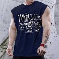 T shirt Tee Homme Unisexe Estampage à chaud Imprimés Photos Moto Col Ras du Cou Imprimer Sangles Plein Air du"idien Vacances Standard Mélange de Coton Décontractée Designer Grand et grand miniinthebox