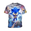 T-shirt Tee-shirts Garçon Enfants Sonique Manche Courte 3D effet Graphic Col ras du cou Bleu Enfants Hauts Printemps été Actif Extérieur du"idien Standard 4-12 ans miniinthebox