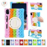 Tablette Etuis coque Pour Lenovo Onglet P11 / Plus Onglet M10 HD M10 FHD Plus Portable Porte-crayons Poignée Bande dessinée Dégradé de Couleur Armure Silicone Pour Enfants miniinthebox
