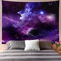 tapisserie galaxie ciel étoilé tapisserie psychédélique espace paysage tapisserie violet étoilé art impression tenture murale tapisserie pour la décoration intérieure miniinthebox