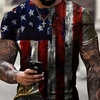 Tee T shirt Tee Chemise Homme 3D effet Graphic Drapeau américain Jour de l
