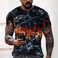 Tee T shirt Tee Homme 3D effet Graphic Normal Col Rond Impression 3D Manches Courtes Décontractée du"idien Fin de semaine Standard Polyester Design Mode Frais / Eté miniinthebox