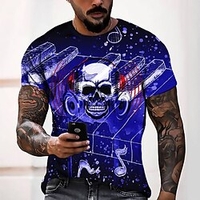 Tee T shirt Tee Homme 3D effet Graphic Normal Col Rond Impression 3D Manches Courtes Décontractée du"idien Fin de semaine Standard Polyester Design Mode Frais / Eté miniinthebox