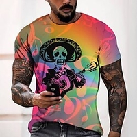 Tee T shirt Tee Homme 3D effet Graphic Normal Col Rond Impression 3D Manches Courtes Décontractée du"idien Fin de semaine Standard Polyester Design Mode Frais / Eté miniinthebox