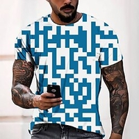 Tee T shirt Tee Homme 3D effet Graphic Normal Col Rond Impression 3D Manches Courtes Décontractée du"idien Fin de semaine Standard Polyester Design Mode Frais / Eté miniinthebox