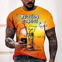 Tee T shirt Tee Homme 3D effet Graphic Normal Col Rond Impression 3D Manches Courtes Décontractée du"idien Fin de semaine Standard Polyester Design Mode Frais / Eté miniinthebox