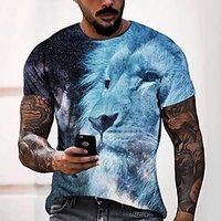 Tee T shirt Tee Homme 3D effet Graphic Normal Col Rond Impression 3D Manches Courtes Décontractée du"idien Fin de semaine Standard Polyester Design Mode Frais / Eté miniinthebox
