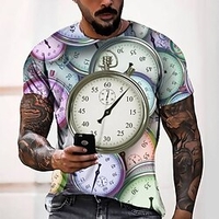 Tee T shirt Tee Homme 3D effet Graphic Normal Col Rond Impression 3D Manches Courtes Décontractée du"idien Fin de semaine Standard Polyester Design Mode Frais / Eté miniinthebox