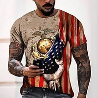 Tee T shirt Tee Homme 3D effet Graphic Normal Col Rond Impression 3D Manches Courtes Décontractée du"idien Fin de semaine Standard Polyester Mode Designer Frais miniinthebox
