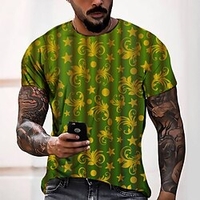 Tee T shirt Tee Homme 3D effet Graphic Normal Col Rond Impression 3D Manches Courtes Décontractée du"idien Fin de semaine Standard Polyester Mode Designer Frais miniinthebox