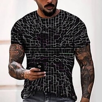 Tee T shirt Tee Homme 3D effet Graphic Normal Col Rond Impression 3D Manches Courtes Décontractée du"idien Fin de semaine Standard Polyester Mode Designer Frais miniinthebox