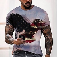 Tee T shirt Tee Homme 3D effet Graphic Normal Col Rond Impression 3D Manches Courtes Décontractée du"idien Fin de semaine Standard Polyester Mode Designer Frais miniinthebox