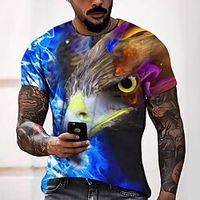 Tee T shirt Tee Homme 3D effet Graphic Normal Col Rond Impression 3D Manches Courtes Décontractée du"idien Fin de semaine Standard Polyester Mode Designer Frais miniinthebox