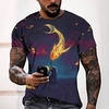 Tee T shirt Tee Homme 3D effet Graphic Normal Col Rond Impression 3D Manches Courtes Décontractée du"idien Fin de semaine Standard Polyester Mode Designer Frais miniinthebox