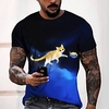 Tee T shirt Tee Homme 3D effet Graphic Normal Col Rond Impression 3D Manches Courtes Décontractée du"idien Fin de semaine Standard Polyester Mode Designer Frais miniinthebox