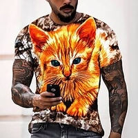 Tee T shirt Tee Homme 3D effet Graphic Normal Col Rond Impression 3D Manches Courtes Décontractée du"idien Fin de semaine Standard Polyester Mode Designer Frais miniinthebox