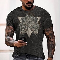 Tee T shirt Tee Homme 3D effet Graphic Normal Col Rond Impression 3D Manches Courtes Décontractée du"idien Fin de semaine Standard Polyester Mode Designer Frais miniinthebox