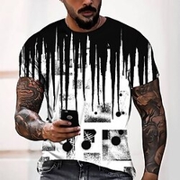 Tee T shirt Tee Homme 3D effet Graphic Normal Col Rond Impression 3D Manches Courtes Décontractée du"idien Fin de semaine Standard Polyester Mode Designer Frais miniinthebox