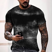 Tee T shirt Tee Homme 3D effet Graphic Normal Col Rond Impression 3D Manches Courtes Décontractée du"idien Fin de semaine Standard Polyester Mode Designer Frais miniinthebox