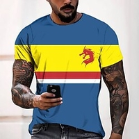 Tee T shirt Tee Homme 3D effet Graphic Normal Col Rond Impression 3D Manches Courtes Décontractée du"idien Fin de semaine Standard Polyester Mode Designer Frais miniinthebox
