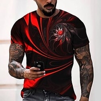 Tee T shirt Tee Homme 3D effet Graphic Normal Col Rond Impression 3D Manches Courtes Décontractée du"idien Fin de semaine Standard Polyester Mode Designer Frais miniinthebox