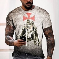 Tee T shirt Tee Homme 3D effet Graphic Normal Col Rond Impression 3D Manches Courtes Décontractée du"idien Fin de semaine Standard Polyester Mode Designer Frais miniinthebox