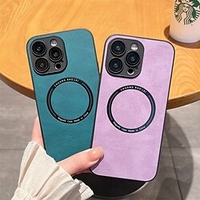 téléphone Coque Pour Apple Adsorption Magnétique Aimantée iPhone 14 13 12 11 Plus Pro Max Magnétique Protection complète du corps Résistance aux chutes aux quatre coins Couleur Pleine TPU faux cuir miniinthebox