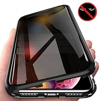 téléphone Coque Pour Apple Adsorption Magnétique Aimantée iPhone 14 Pro Max 13 12 11 Pro Max Mini X XR XS 8 7 Plus Protection complète du corps Anti peep avec film de verre d