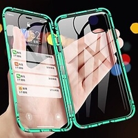 téléphone Coque Pour Apple Adsorption Magnétique Aimantée iPhone 14 Pro Max 13 12 11 Pro Max Mini X XR XS 8 7 Plus Protection complète du corps Anti-rayures avec film de verre d