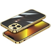 téléphone Coque Pour Apple Coque Arriere Antichoc iPhone 14 13 12 11 Plus Pro Max Coque Anti-Chocs Portable Antichoc Lignes / Vagues Couleur Pleine Formes Géométriques Fibre de carbone Métal miniinthebox
