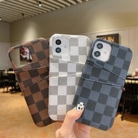 téléphone Coque Pour Apple Coque Arriere iPhone 12 Pro Max 11 SE 2020 X XR XS Max 8 7 6 Porte Carte Antichoc Etanche à la Poussière Couleur Pleine Formes Géométriques faux cuir miniinthebox