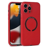 téléphone Coque Pour Apple Coque Arriere iPhone 13 12 11 Pro Max X XR XS Max Coque Anti-Chocs Compatible avec MagSafe Bords doux Couleur Pleine faux cuir miniinthebox