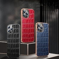 téléphone Coque Pour Apple Coque Arriere iPhone 13 Pro Max 12 11 Portable Cuir Antichoc Couleur Pleine Formes Géométriques Cuir véritable miniinthebox