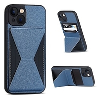 téléphone Coque Pour Apple Coque Arriere iPhone 13 Pro Max 12 11 SE 2022 X XR XS Max 8 7 Emplacements pour porte-cartes Béquille Antichoc Couleur Pleine Formes Géométriques faux cuir miniinthebox
