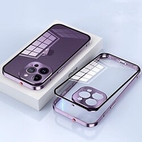 téléphone Coque Pour Apple Coque Arriere iPhone 14 13 12 Pro Max Plus Portable Plaqué Transparente Couleur Pleine Alliage d