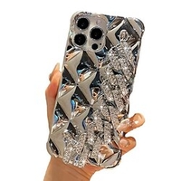 téléphone Coque Pour Apple Coque Arriere iPhone 14 Pro Max 13 12 11 Pro Max Mini X XR XS 8 7 Plus Portable Strass Plaqué Couleur Pleine Cristal Diamant TPU miniinthebox