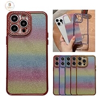 téléphone Coque Pour Apple Coque Arriere iPhone 14 Pro Max Plus 13 12 11 Mini X XR XS 8 7 Strass Brillant Anti-rayures Dégradé de Couleur Brillant Cristal Diamant TPU PC miniinthebox