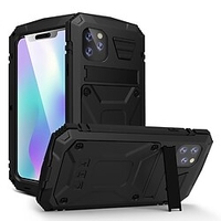 téléphone Coque Pour Apple Coque Intégrale iPhone 13 12 11 Pro Max Mini Avec Support Etanche à la Poussière Antichoc Couleur Pleine Métal miniinthebox