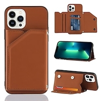 téléphone Coque Pour Apple Coque Intégrale iPhone 13 12 11 Pro Max Mini X XR XS Max 8 7 Plus Porte Carte Antichoc Etanche à la Poussière Couleur Pleine faux cuir TPU miniinthebox