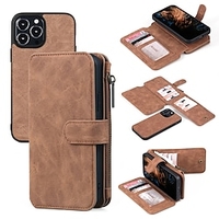 téléphone Coque Pour Apple Coque Intégrale iPhone 13 12 11 Pro Max Mini X XR XS Max 8 7 Plus Porte Carte Antichoc Etanche à la Poussière Couleur Pleine faux cuir TPU PC miniinthebox